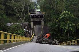 Runtuhnya Jembatan di Kolombia Merenggut Nyawa 2 Orang
